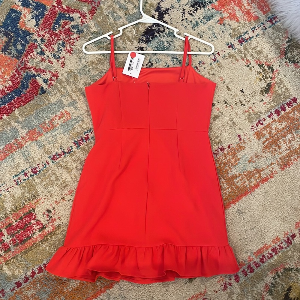 ** NWT ** Cardinal Red spaghetti strap dress with ruffle detail Size Small